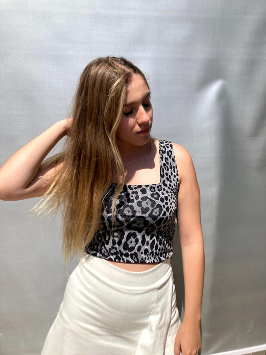 Top Simonne Print Gris